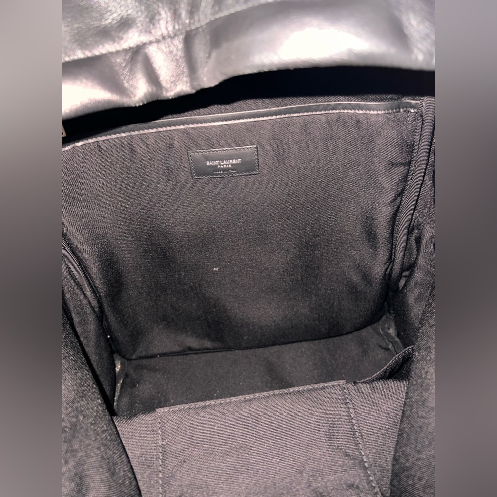 AUTHENTIC Matte black leather Saint Laurent (YSL) city backpack bag. - Picture 4 of 7